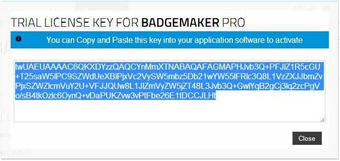 BadgeMaker License Manager.