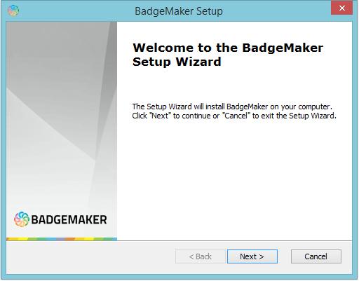 Cancel knop als u BadgeMaker niet op uw desktop wil installeren. Stap 2.