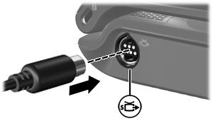 S-Video-uitgang gebruiken Via de 7-pins S-Video-uitgang kunt u de computer aansluiten op een optioneel S-Video-apparaat zoals een televisie, videorecorder, camcorder, overheadprojector, of