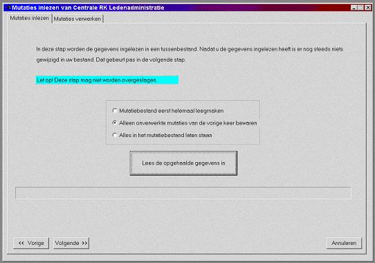 4. Verwerken van de mutaties in KLA. Na de vorige stap zijn de mutaties overgehaald naar uw computer, maar nog niet verwerkt in KLA.