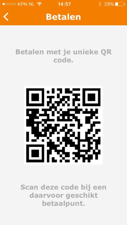 Deze optie kan enkel gebruikt worden als de organisatie betalingen via QR codes accepteert.