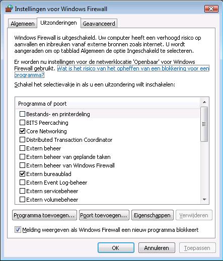 6 Voer de volgende gegevens in om poort 54925 toe te voegen voor scannen via het netwerk: 1.