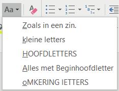 Hoofdletters en kleine letters Elke zin begint met een hoofdletter. Je maakt een hoofdletter door tegelijkertijd op Shift en de gewenste letter op het toetsenbord te drukken.