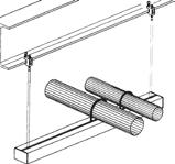 doorbuigingsvoorwaarde - condition de déflexion 1/200 L 60x40x5 cc 39 mm 3 gaten - trous Ø 13 mm MOUNTING RAILS