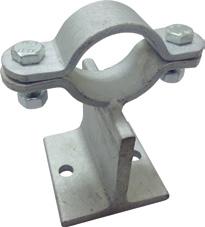 MECHANICAL CUSTOM PARTS FASTENERS & FIXINGS PIPE BRACKETS TYPE FX-100 VASTE PIJPSCHOEN - PATIN FIXE T100 S235, thermisch verzinkt of INOX 314 - INOX 316 op aanvraag Andere diameters en boutlengtes op