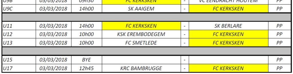 ste competitieweek kern wedstrijden