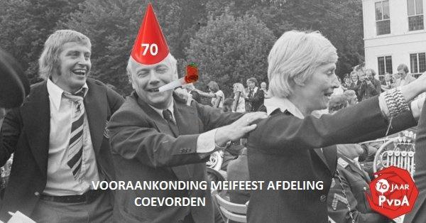 Mededelingen vanuit het Bestuur: 1. 12 mei is het jaarlijkse meifeest van de afdeling Coevorden.