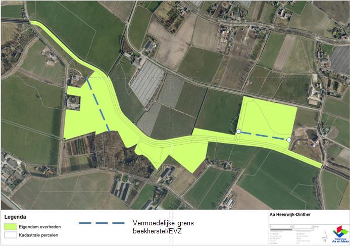 Figuur 6 Vermoedelijke grenzen beekherstel en inrichting ecologische