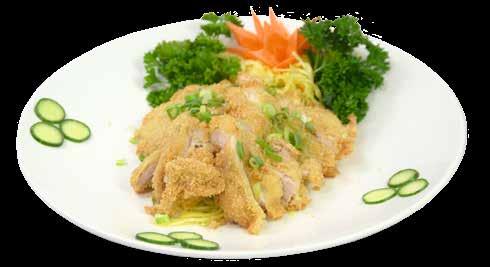 00 Kippenvlees met Gon Bao saus in vogelnestje