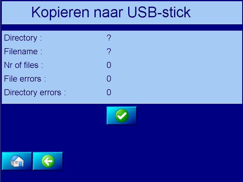 5.4.8) Maak backup op USB-stick Met de Mobics besturing is het mogelijk om de gehele inhoud van de PLC op een USB stick te zetten.