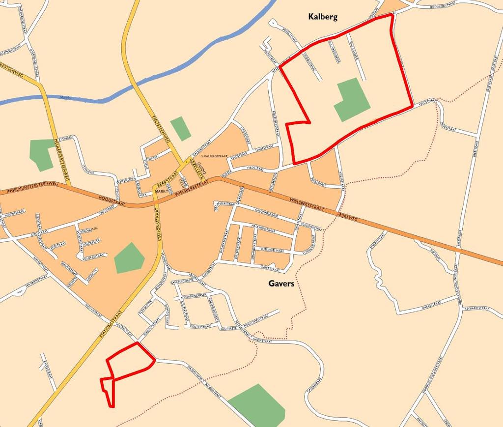 Situering en beschrijving van het plangebied Situering plangebied op stratenplan (bron: streetnet) DEELPLANGEBIED 1 ligt aan de rand van dorpskern van het hoofddorp Oostrozebeke en bevat deels