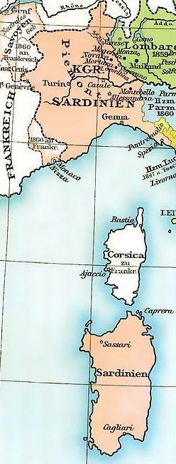 Postgeschiedenis van Piëmont-Sardinië DT Ligging Het Koninkrijk Sardinië of Piëmont-Sardinië was een staat in het hedendaagse Italië die bestond van 1324 tot 1861.