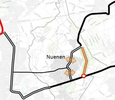 figuur 11: keuze voor bundelen via Smits van Oyenlaan of via oostelijke