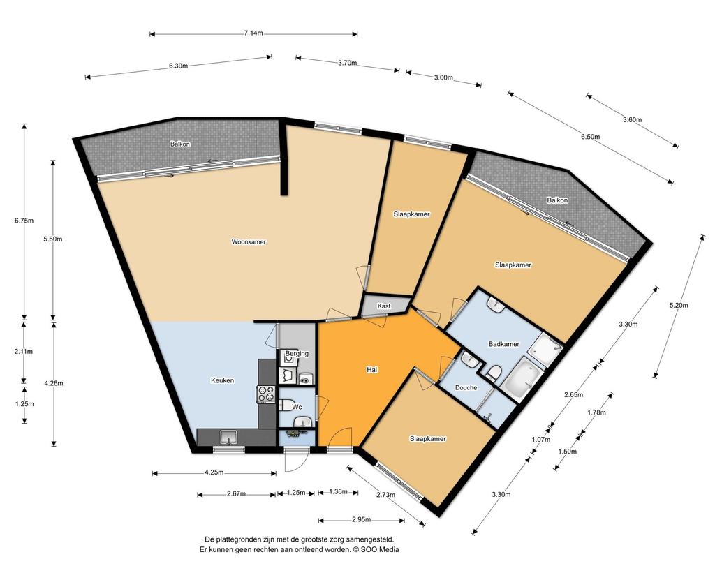 PLATTEGROND De plattegrond is niet op schaal en is bedoeld een indicatie te geven van