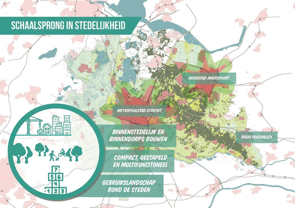 Schaalsprong in stedelijkheid De provincie Utrecht is een belangrijk onderdeel van de Randstad en is tevens een schakel met de rest van Nederland.