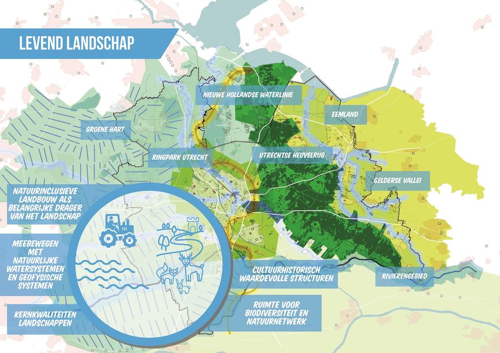 Levend landschap De provincie Utrecht heeft een unieke mix van gevarieerde landschappen, natuurgebieden en erfgoed, op korte afstand van elkaar en van steden en dorpen.