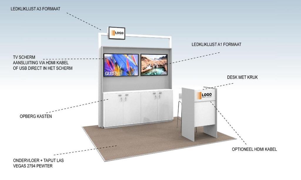 Sponsorpakket Silver Standbouw Een stand van 7,5 m² op de beursvloer (uniforme standbouw) Programma Eén sessie van 40 minuten in het parallelprogramma passend binnen de onderwerpen van Connect to