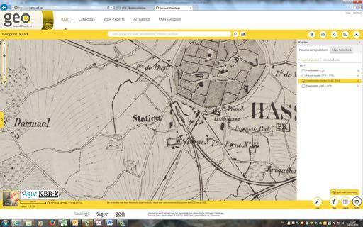 HetarcheologischvooronderzoekaandeGuffenslaanteHasselt Fig.1.11:UittrekseluitdekaartvanVandermaelenmetsitueringvanhetprojectgebied 10