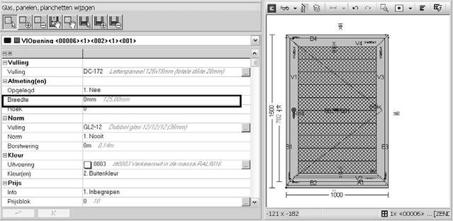 Breedte planchetten wijzigen in Editor (TOM 2501) Mogelijkheid voorzien om de standaard planchetbreedte gedefinieerd in de basisgegevens Vulling te wijzigen in de Editor.