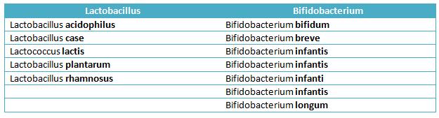 + Lactobacillen - bifidobacteriën Als er probiotica wordt toegevoegd aan producten gaat het meestal