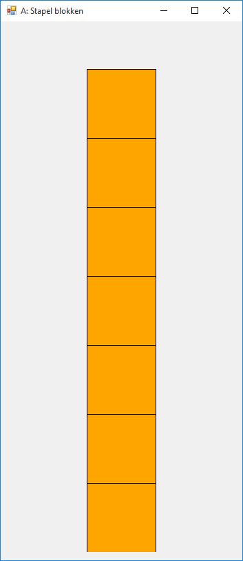 Figuur 2: Voorbeeld oplossing: Stapel blokken 2.4 A: Weerstanden 1 Schrijf een procedure die toelaat om a.d.h.v. 3 getallen van 0 t.e.m. 9 de waarde van de weerstand te bepalen.