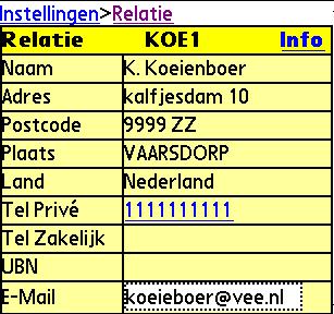 De code die hier gebruikt wordt is dezelfde als die in VIVA gebruikt wordt.