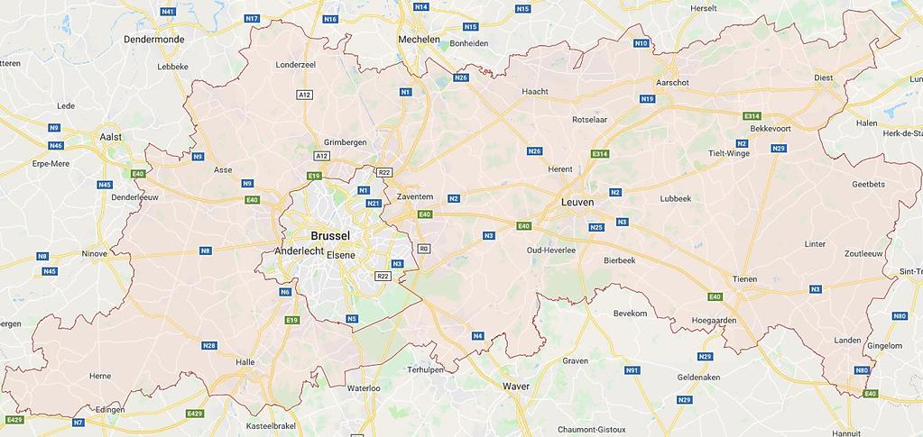Figuur 56: Wegennet Vlaams-Brabant 35 De penitentiaire inrichtingen en de arrondissementen Vlaams-Brabant telt twee penitentiaire inrichtingen: de centrale gevangenis van Leuven en de hulpgevangenis