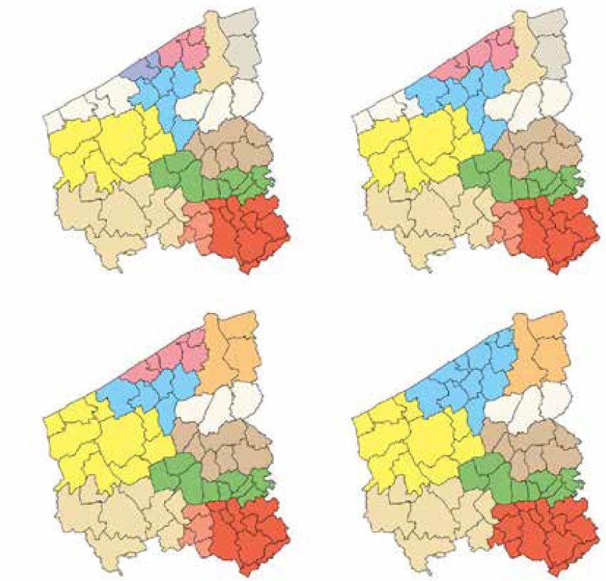 Figuur 18: Scenario's provinciegouverneur West-Vlaanderen 20 Bij de identificatie van mogelijke scenario s, werd tijdens het onderzoek een basisdraagvlak gevonden dat zich manifesteert rond de steden