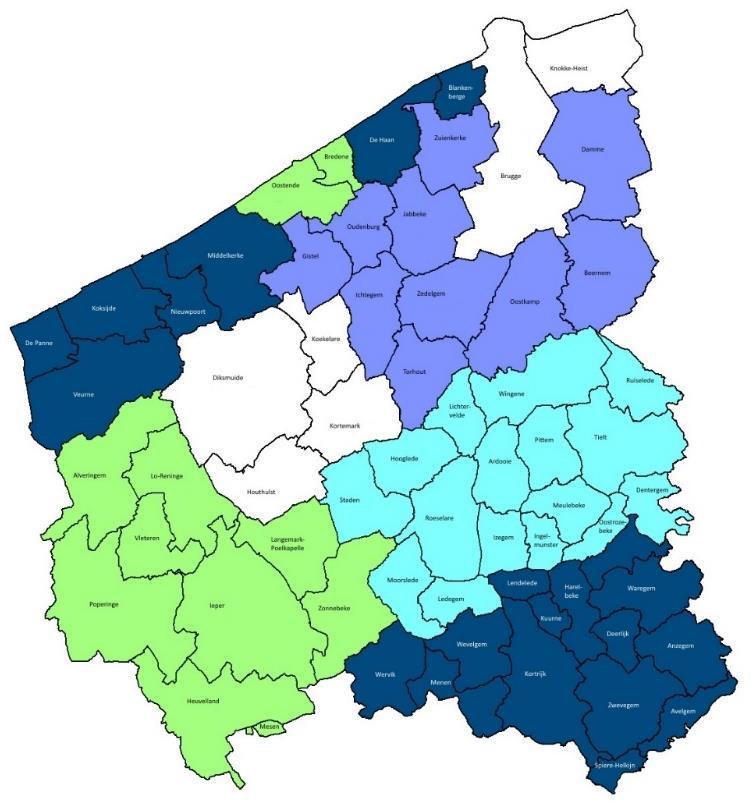 Figuur 19: Scenario 1 West-Vlaanderen Schaalvergroting is maatwerk. Dit werd snel duidelijk uit het onderzoek in Limburg.