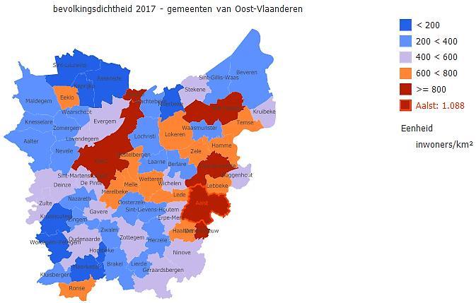 Figuur 25: Bevolkingsdichtheid provincie