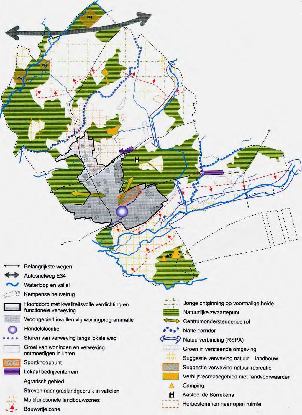 Figuur 16: Synthese gewenste ruimtelijke structuur Vorselaar Bron: Gemeente Vorselaar, Ontwerp GRS Vorselaar, IOK Plangroep, januari 2006.