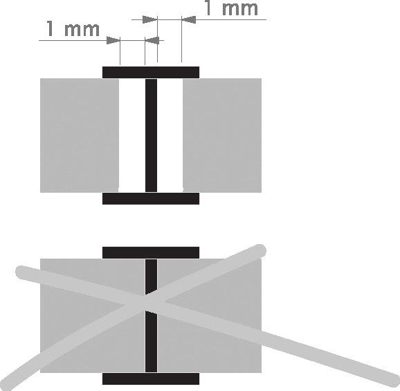 een minimum speling (1 mm)