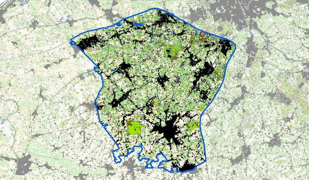 Figuur 4: Overzicht van de spreiding van het landgebruik in de WBE Houtland.
