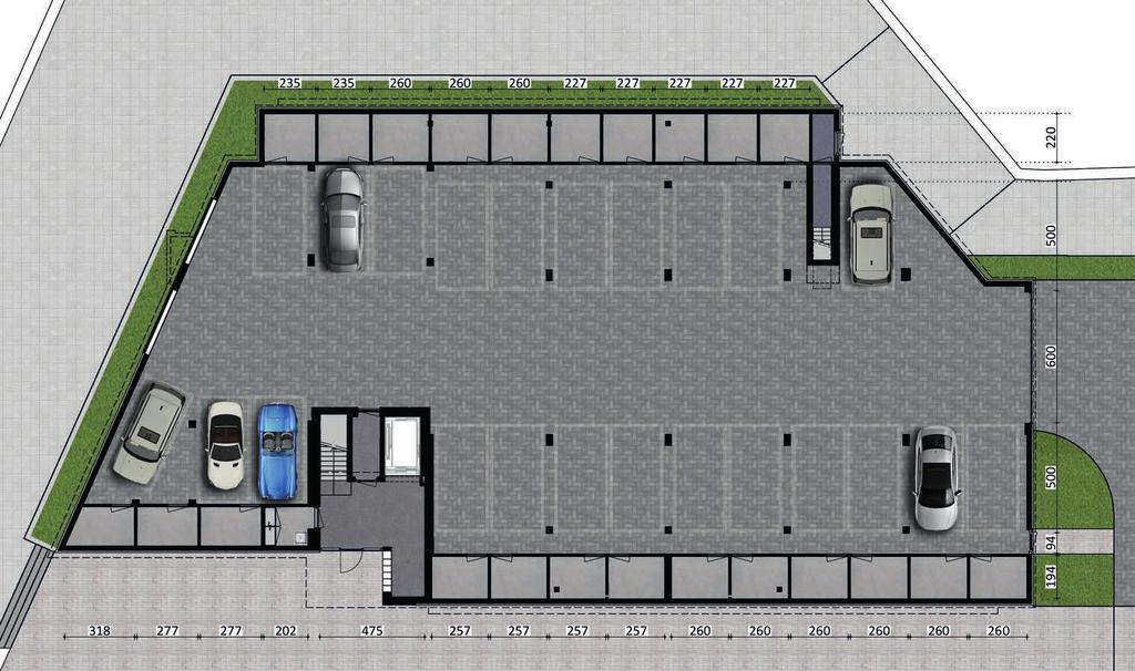 EIGEN OVERDEKTE PARKEERPLAATS Alle appartementen beschikken over een eigen parkeerplaats en berging in de parkeergarage, die wordt ontsloten middels een open elektrische sectionaalpoort.