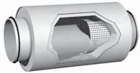 Ronde geluiddempers - type BDER- Met polyester isolatie BDER- Ronde geluiddemper met coulissen en 00 mm polyester isolatie. De geluiddemper is gemaakt van gegalvaniseerd plaatstaal.