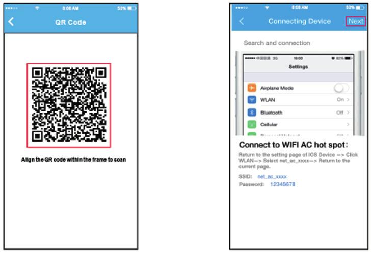 6. Voor ios (methode met QR-code) 1 Scan de QR-code die is opgenomen in