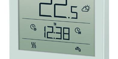 THERMOSTAAT In combinatie HEATRONIC Groot display met aanduiding van de temperatuur of uur Overzicht temperaturen en