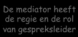 mediator heeft de regie en