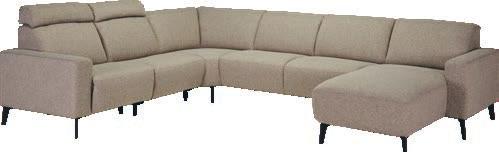 Optionele hoofdsteun 99,-. Afmeting 3 zits: 234x93x82 cm en 2 zits: 174x93x82 cm.