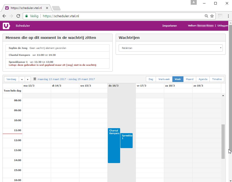 Overzicht Huidige status van de actieve wachtrij Selecteer de datum waarvan u een planningsweergave wilt zien Selecteer de wachtrij waarvan u een planningsweergave wilt zien Kies het gewenste