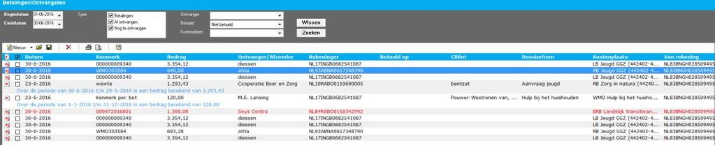 29 Om de factuur in te zien, klikt u bij facturatie, dubbelklik op de factuurregel (let op er wordt gesorteerd op datum factuur van de zorgaanbieder). Klik op factuurregels.