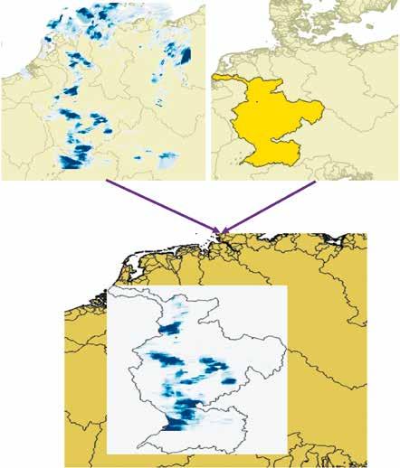 Afbeelding 1 is een goed voorbeeld van de werking van Radar to Catchment.