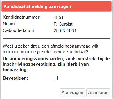 U krijgt een pop-up venster met de vraag om de annulering te bevestigen.