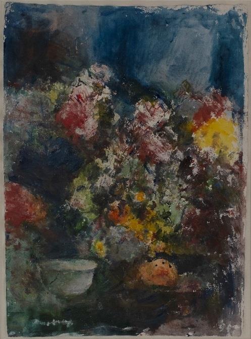 Naam kunstenaar: Kees Verwey (1900-1995) Titel: Bloemen Techniek: aquarel