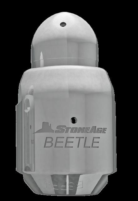 BEETLE Roterend reinigen van leidingen met bochten TOOL TALK INLEIDING De Beetles vormen de enige serie spuitgereedschappen korter dan 50 mm met roterende waterstralen. De BT9.