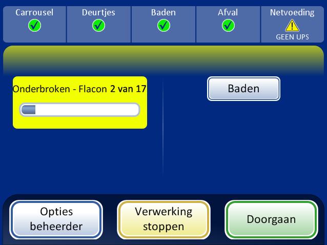 toegankelijk. Voltooide glaasjes kunnen worden verwijderd door het fixatiefbad uit het badcompartiment te halen.