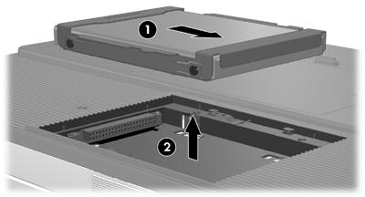 7. Haal de vaste schijf uit de computer (2). U installeert een vaste schijf als volgt: 1.