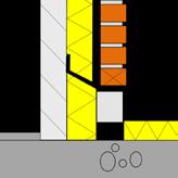 (Het gebruik van harde isolatie is door de stijfheid van het LV profiel niet noodzakelijk) 3) Het Foam-glas / Cellenbeton dient 15 tot 20 mm te