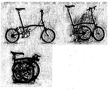 BROMPTON BICYCLE [Or. 7] Kenmerkend voor deze fiets is dat deze vanaf het begin in drie standen kan worden gevouwen: open, stand-by en gevouwen.