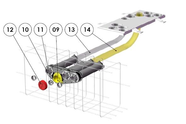 Fig.3 Funderingsdoorvoer in verbinding met